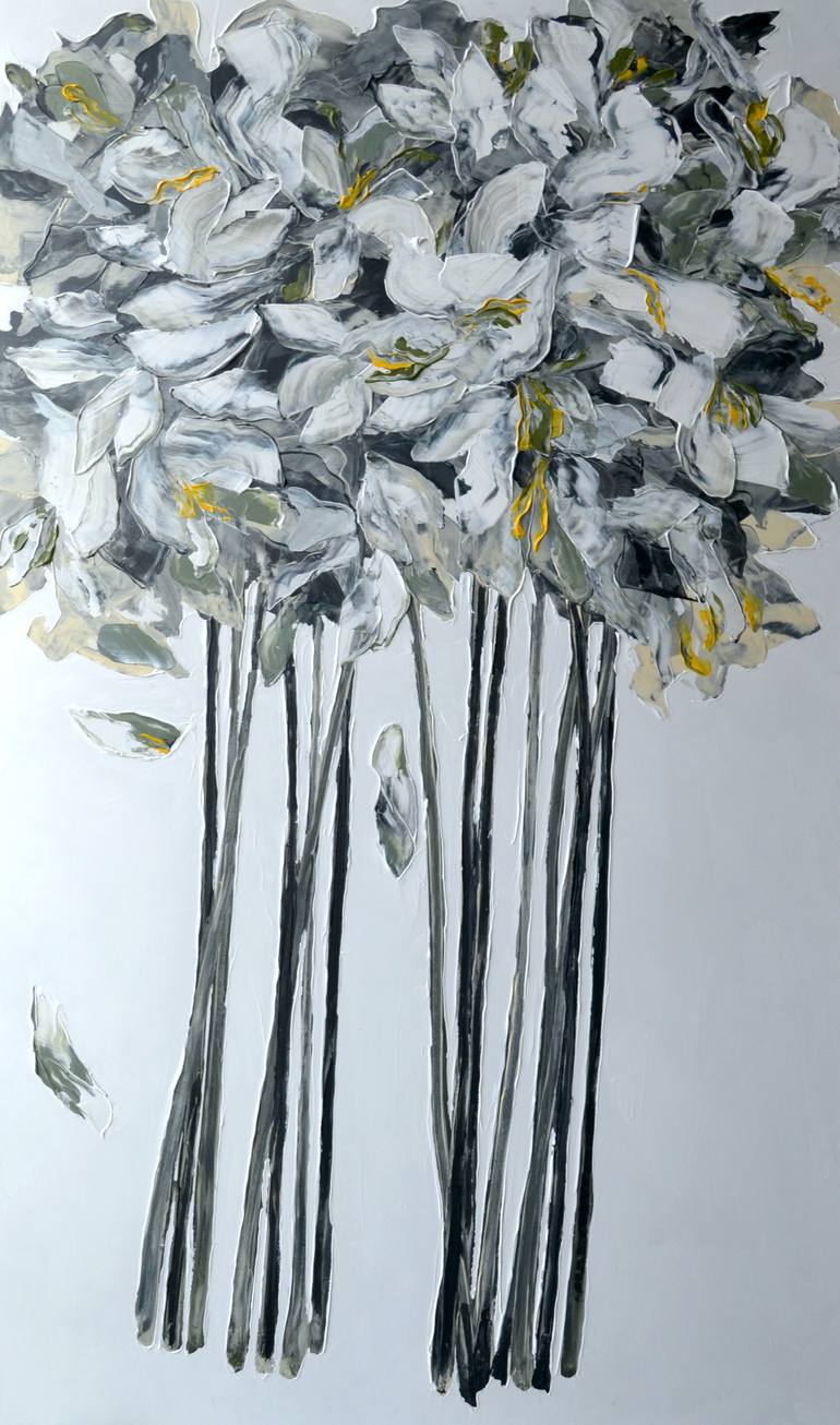 Original Abstract Floral Painting by Tetiana And Victoria Hutsul