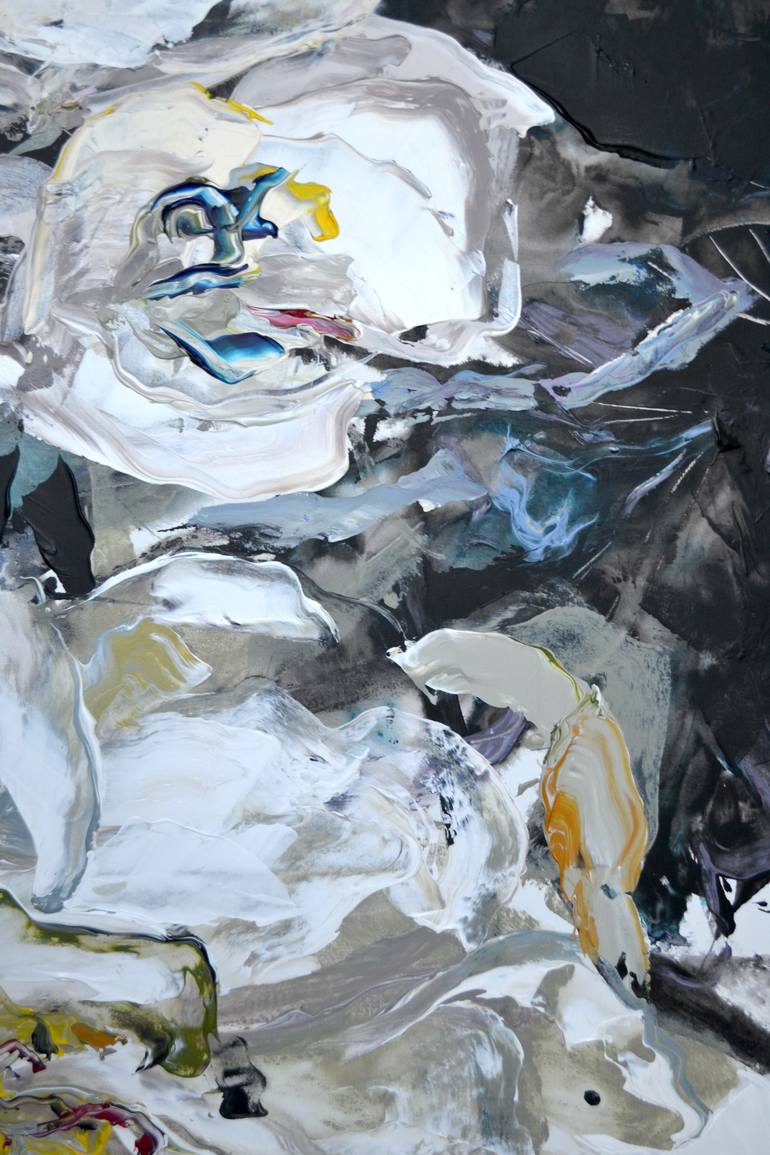 Original Abstract Floral Painting by Tetiana And Victoria Hutsul