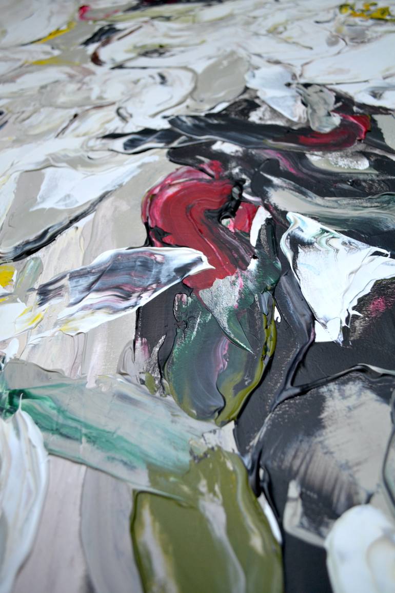 Original Abstract Floral Painting by Tetiana And Victoria Hutsul