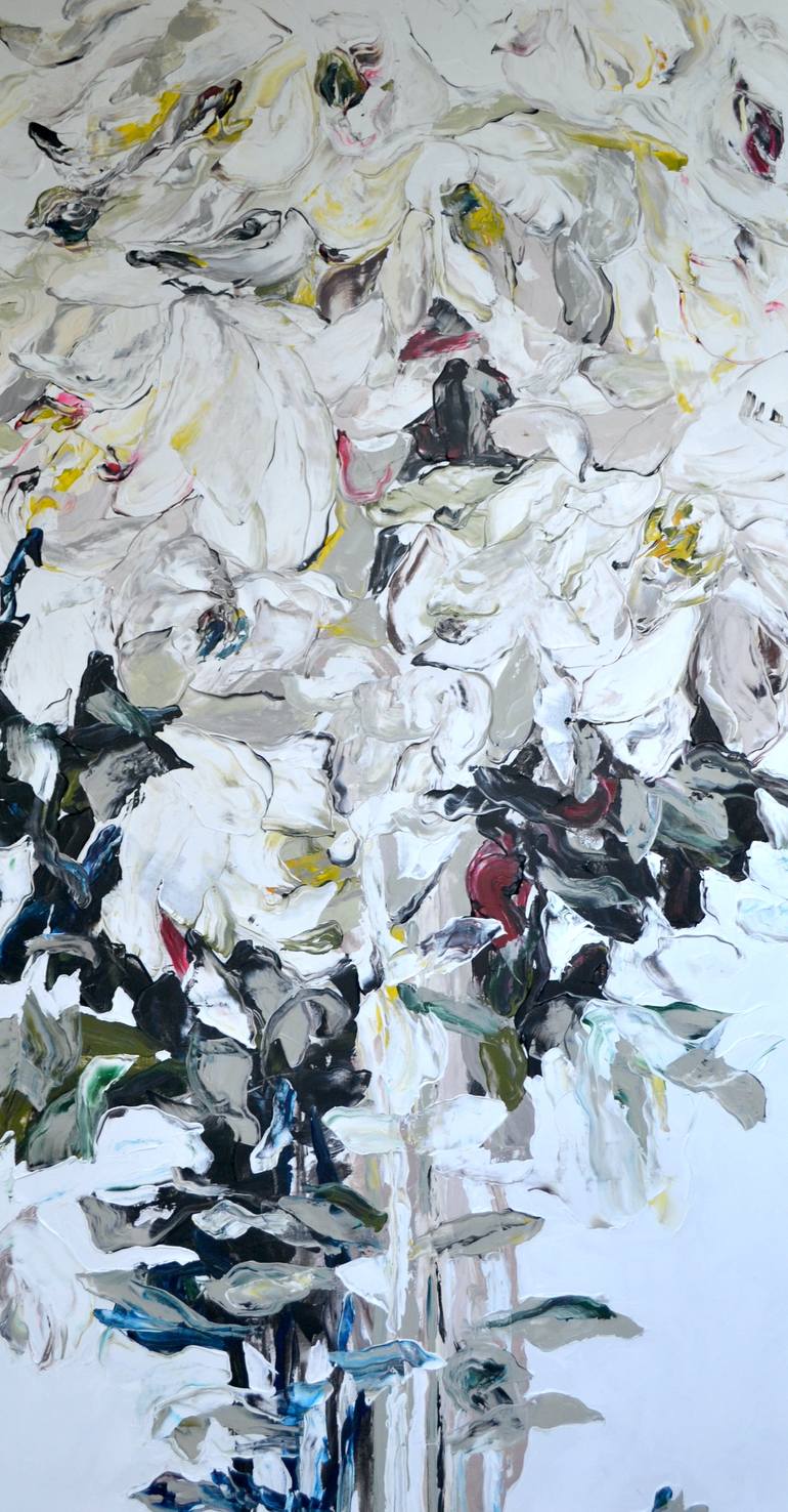 Original Abstract Floral Painting by Tetiana And Victoria Hutsul