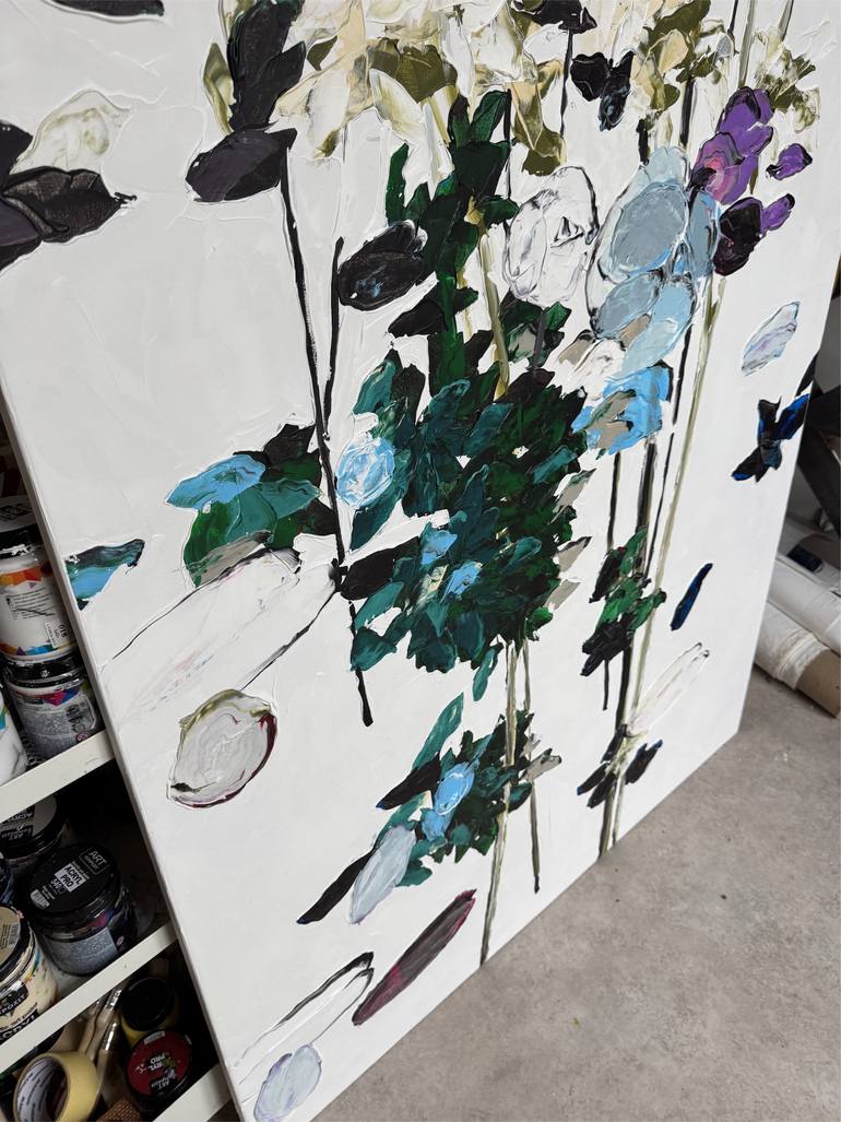 Original Abstract Floral Painting by Tetiana And Victoria Hutsul