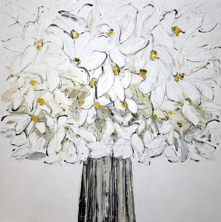 Original Abstract Floral Painting by Tetiana And Victoria Hutsul