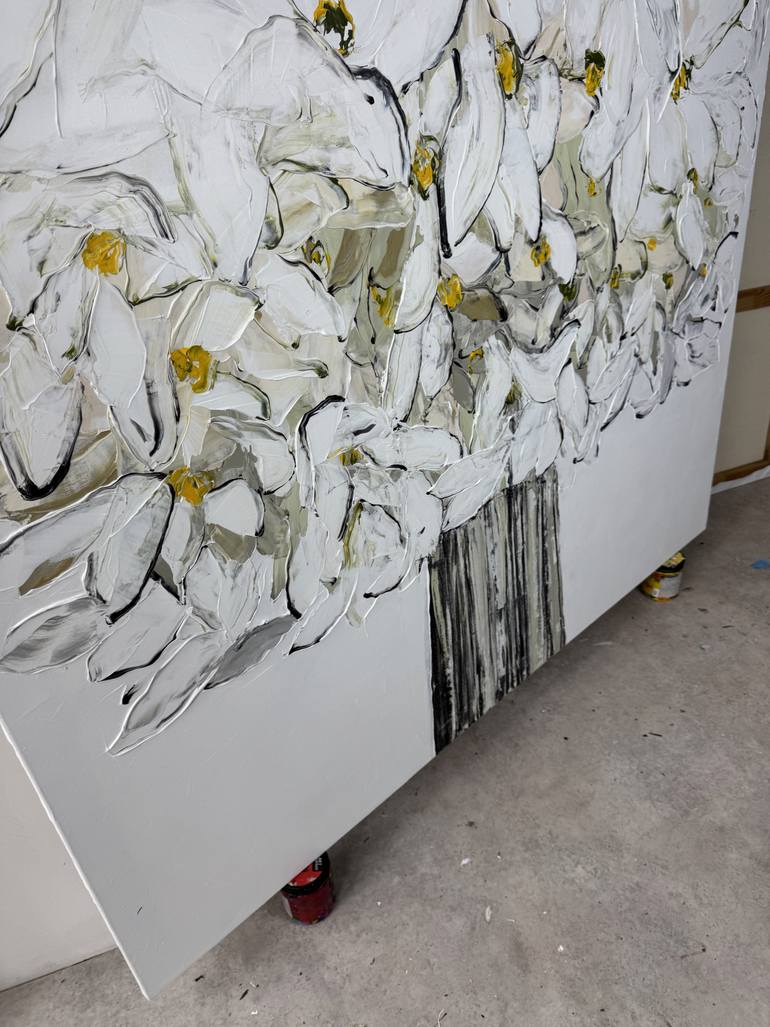 Original Abstract Floral Painting by Tetiana And Victoria Hutsul
