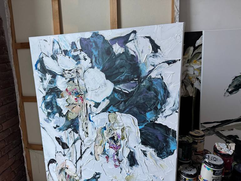Original Abstract Floral Painting by Tetiana And Victoria Hutsul