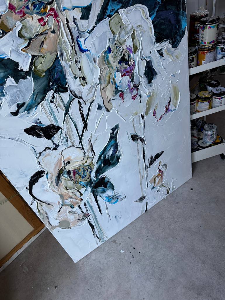 Original Abstract Floral Painting by Tetiana And Victoria Hutsul