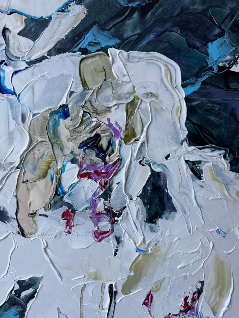 Original Abstract Floral Painting by Tetiana And Victoria Hutsul