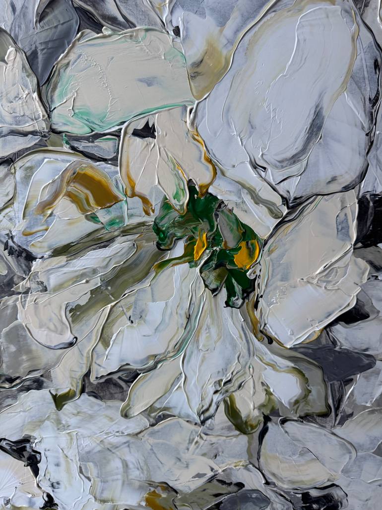 Original Abstract Floral Painting by Tetiana And Victoria Hutsul