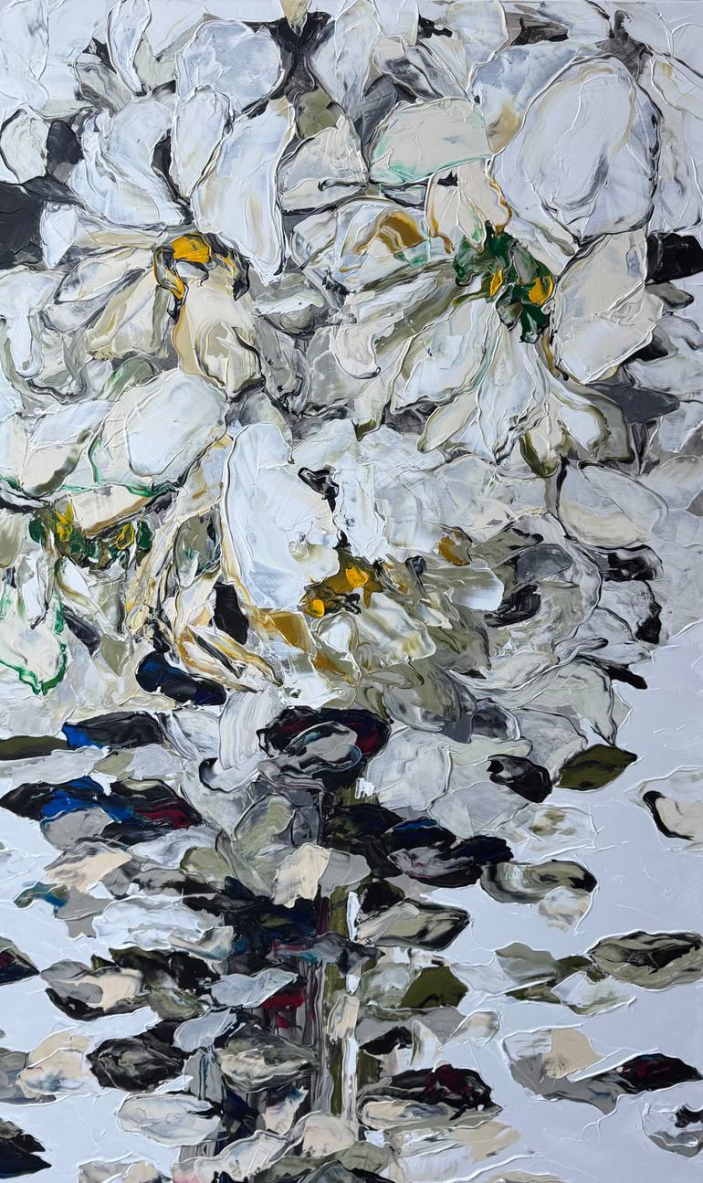 Original Abstract Floral Painting by Tetiana And Victoria Hutsul