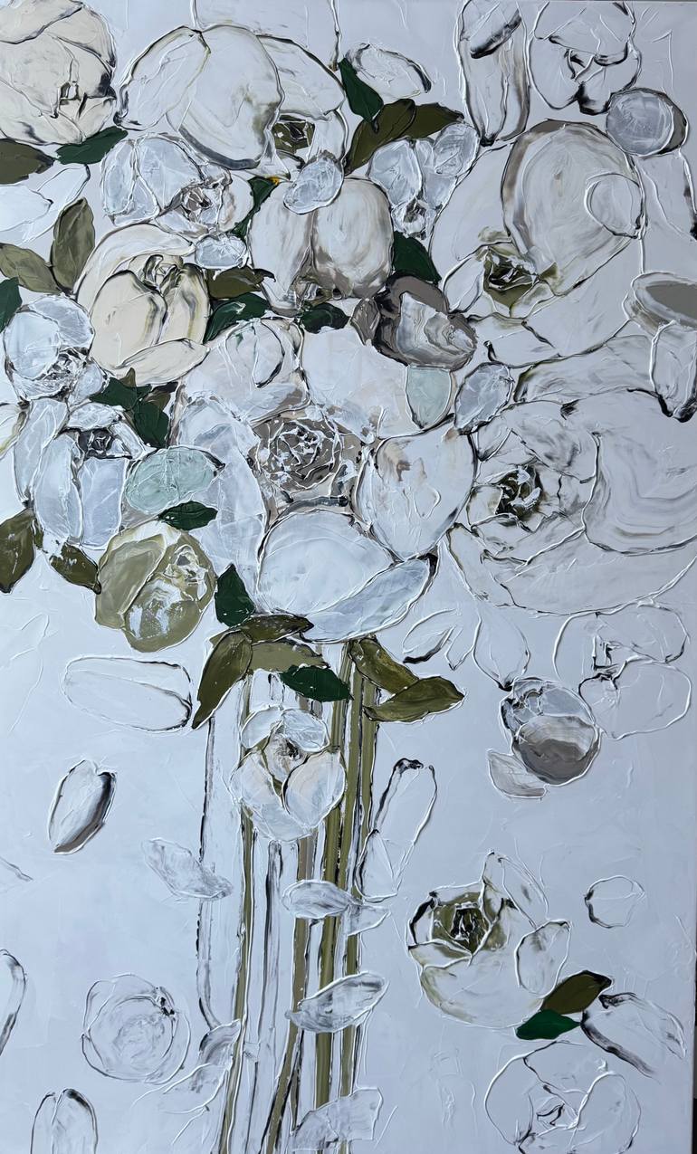 Original Abstract Floral Painting by Tetiana And Victoria Hutsul