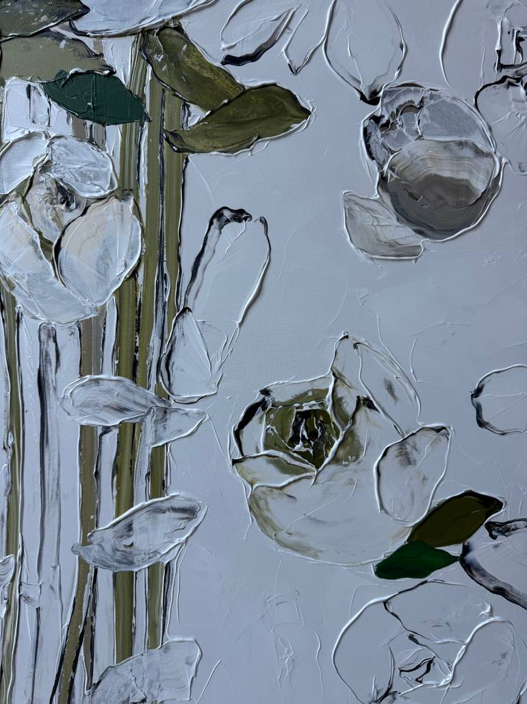 Original Abstract Floral Painting by Tetiana And Victoria Hutsul