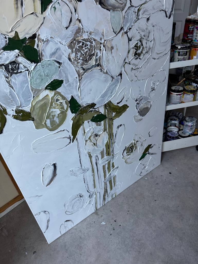 Original Abstract Floral Painting by Tetiana And Victoria Hutsul