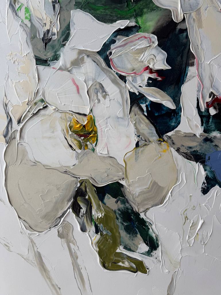 Original Abstract Floral Painting by Tetiana And Victoria Hutsul