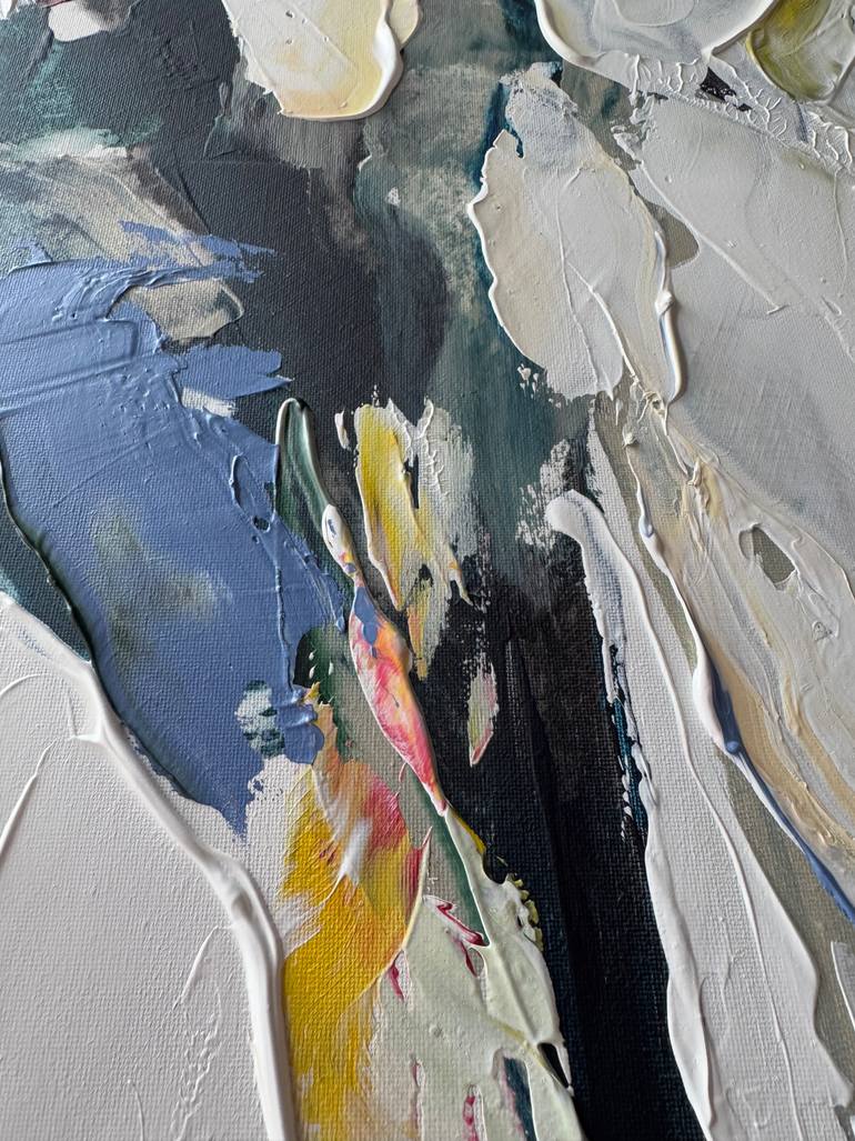 Original Abstract Floral Painting by Tetiana And Victoria Hutsul