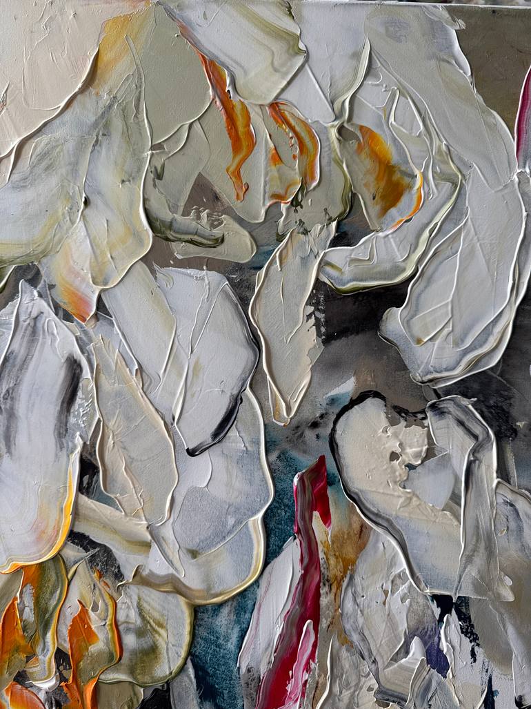 Original Abstract Floral Painting by Tetiana And Victoria Hutsul