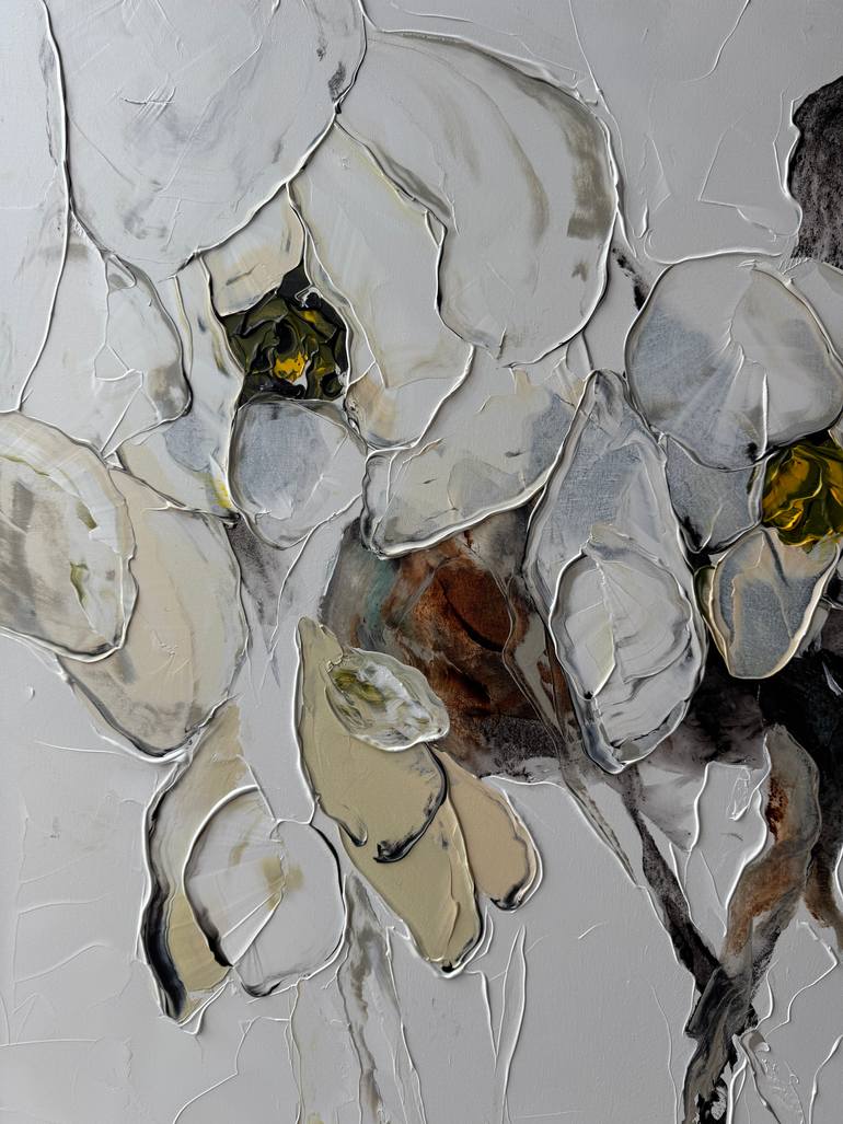 Original Abstract Floral Painting by Tetiana And Victoria Hutsul