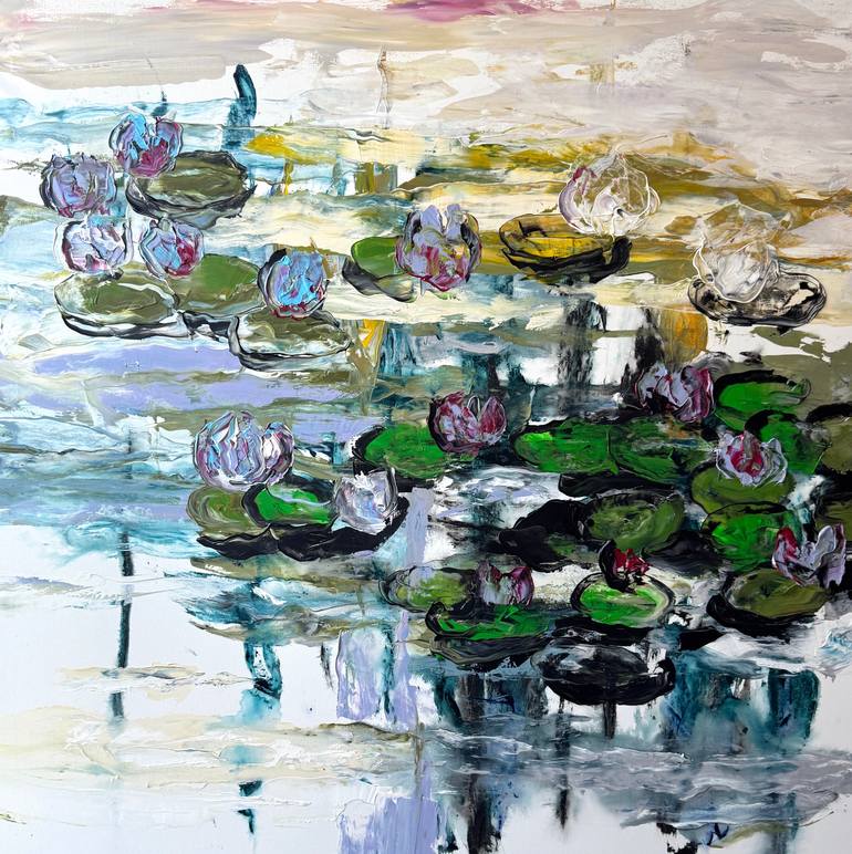 Original Abstract Floral Painting by Tetiana And Victoria Hutsul