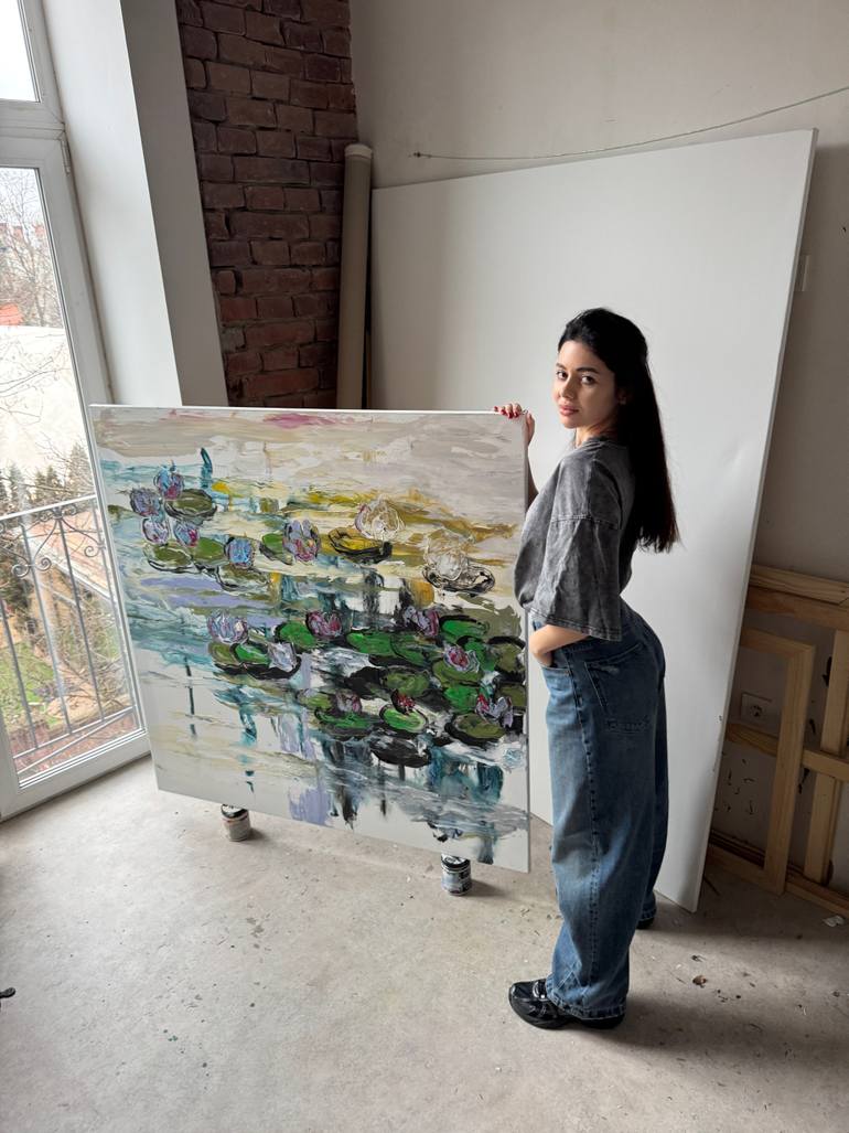 Original Abstract Floral Painting by Tetiana And Victoria Hutsul