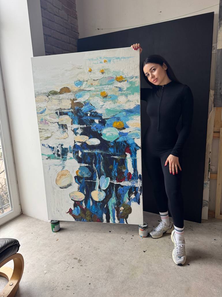 Original Abstract Floral Painting by Tetiana And Victoria Hutsul