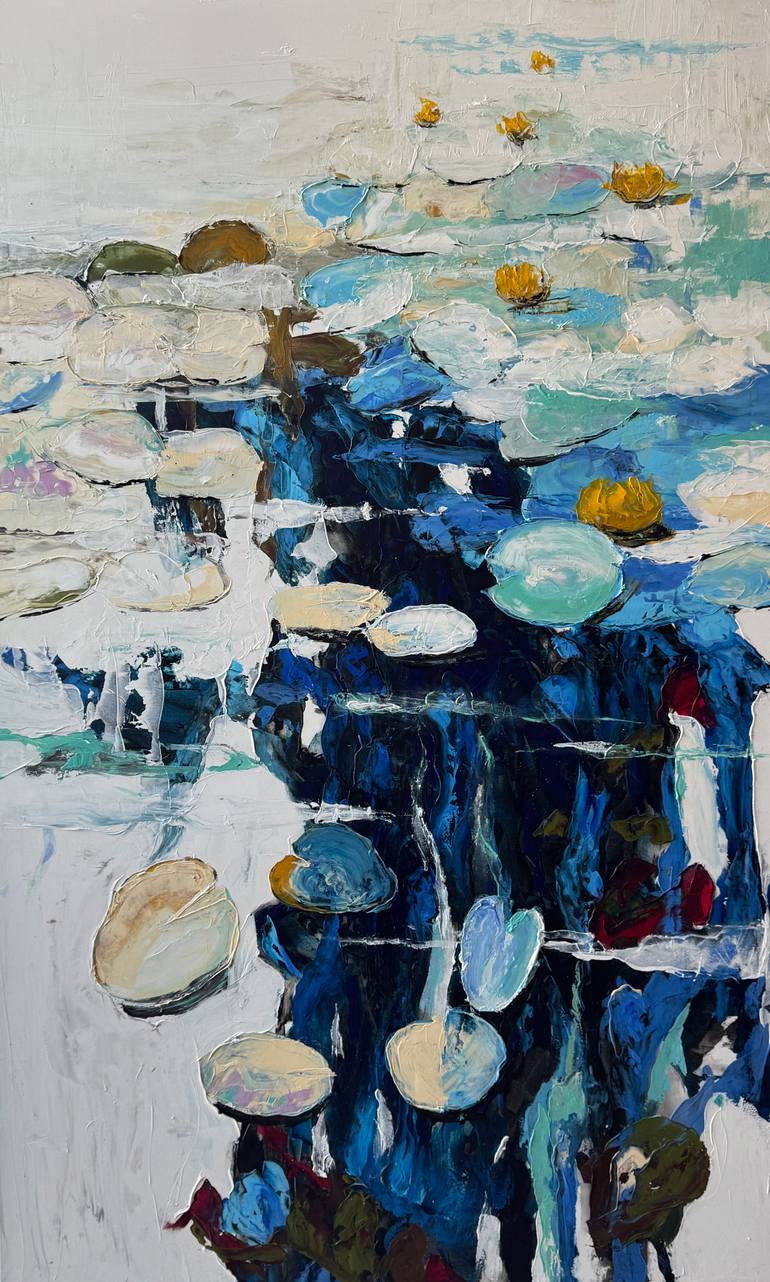 Original Abstract Floral Painting by Tetiana And Victoria Hutsul