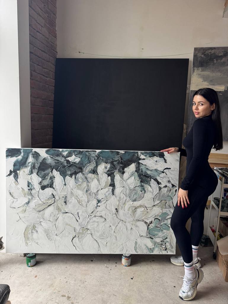 Original Abstract Floral Painting by Tetiana And Victoria Hutsul