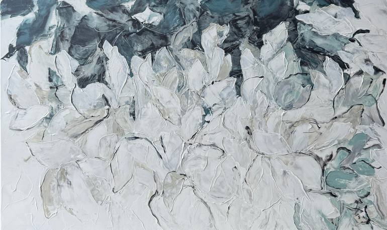 Original Abstract Floral Painting by Tetiana And Victoria Hutsul