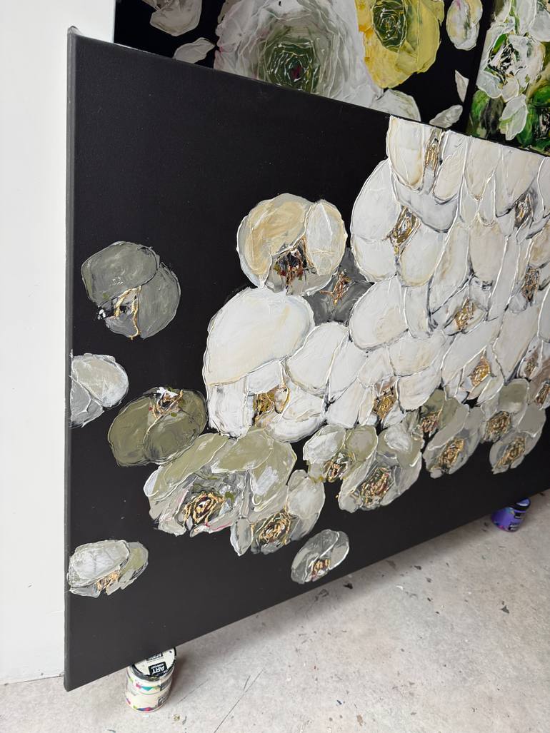 Original Abstract Floral Painting by Tetiana And Victoria Hutsul