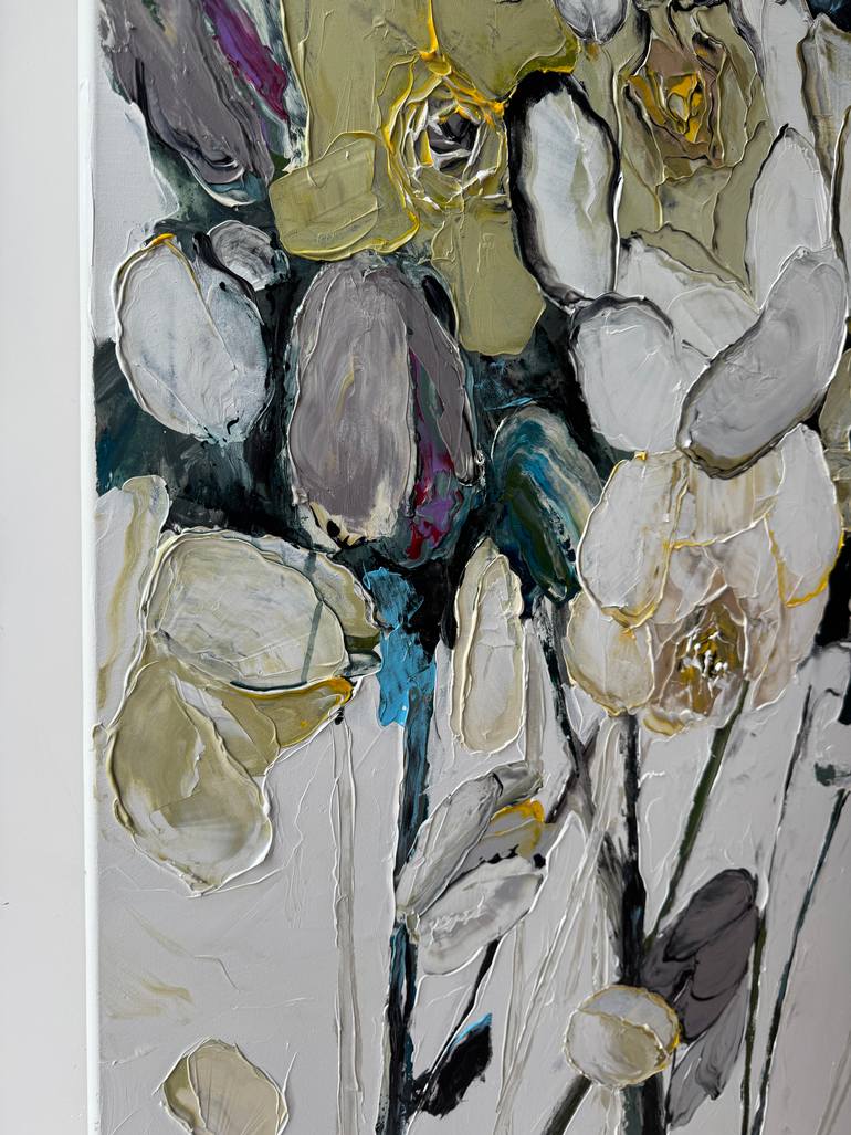 Original Abstract Floral Painting by Tetiana And Victoria Hutsul