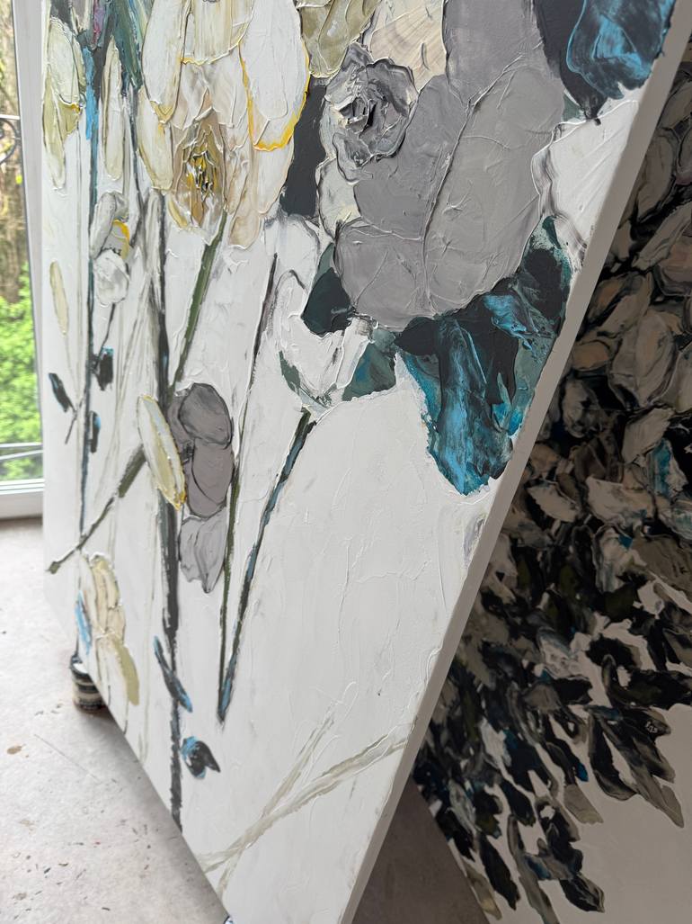 Original Abstract Floral Painting by Tetiana And Victoria Hutsul