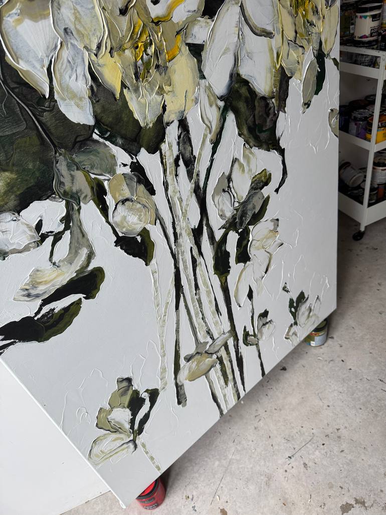 Original Abstract Floral Painting by Tetiana And Victoria Hutsul