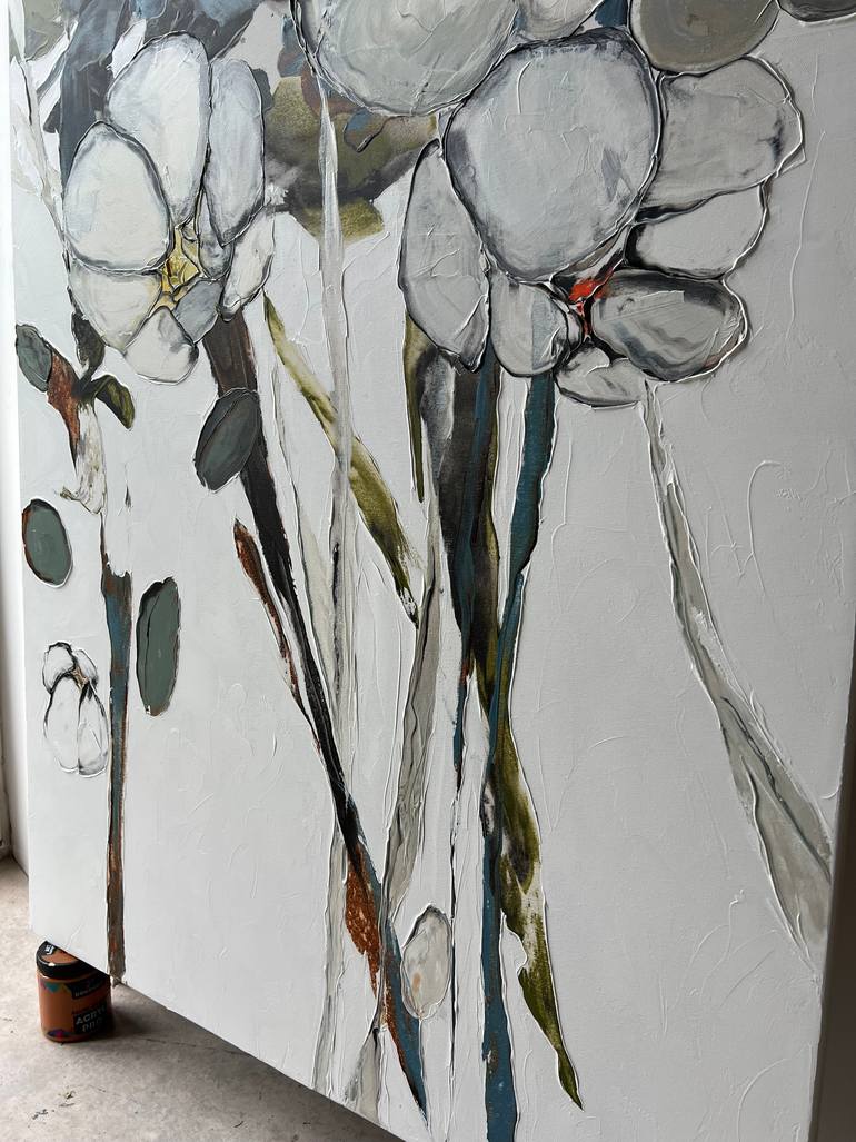 Original Abstract Floral Painting by Tetiana And Victoria Hutsul