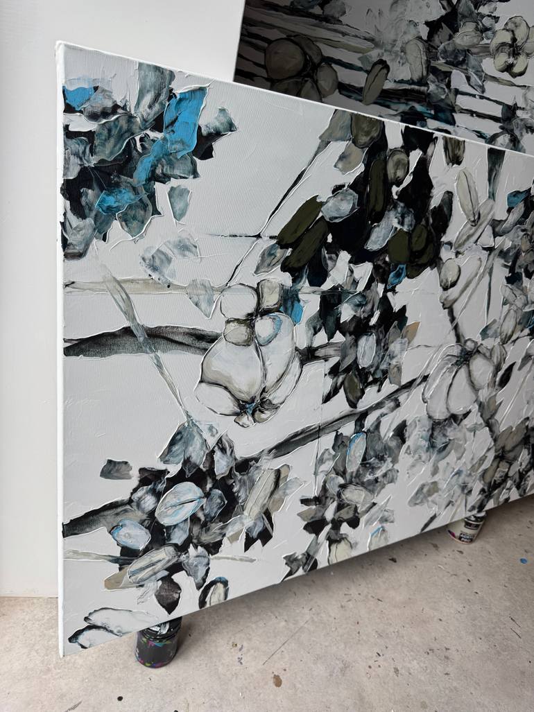 Original Abstract Floral Painting by Tetiana And Victoria Hutsul