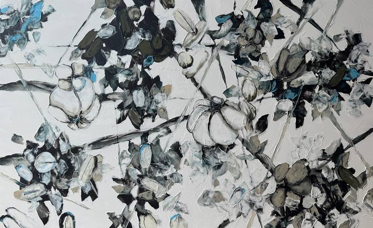 Original Abstract Floral Painting by Tetiana And Victoria Hutsul