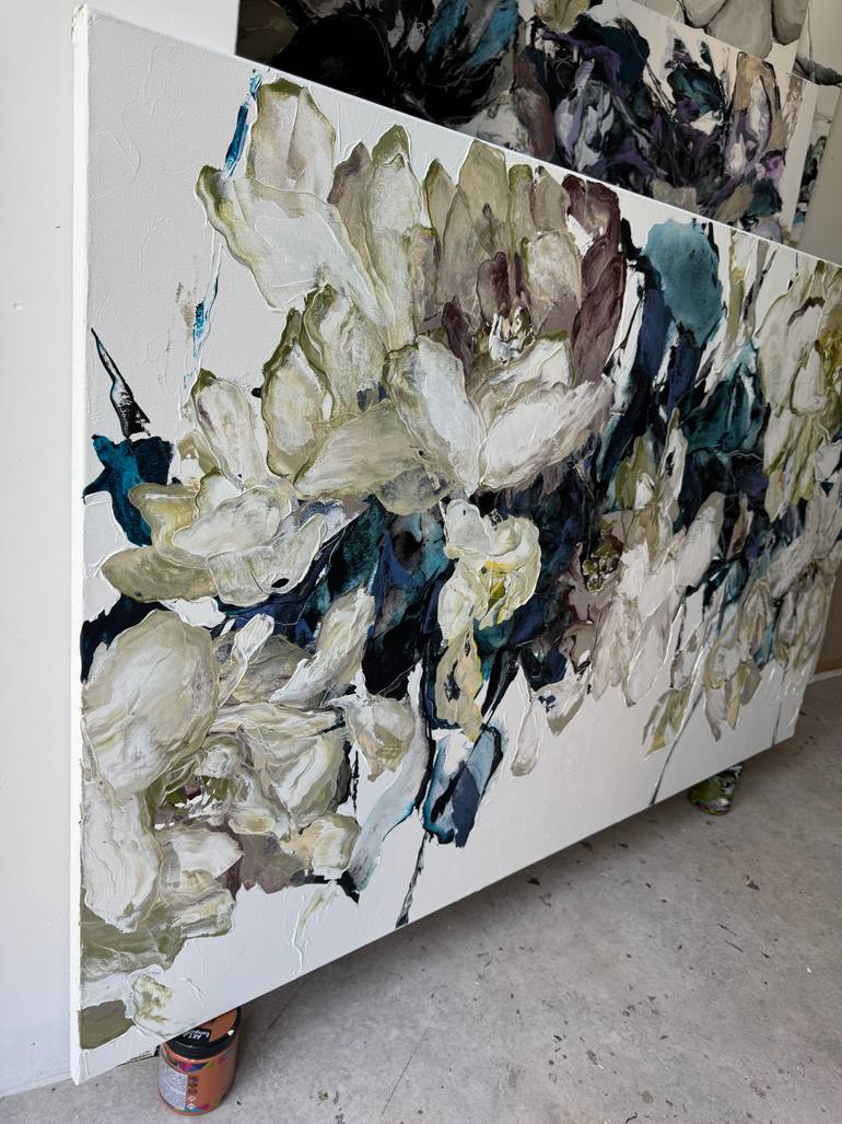 Original Abstract Floral Painting by Tetiana And Victoria Hutsul