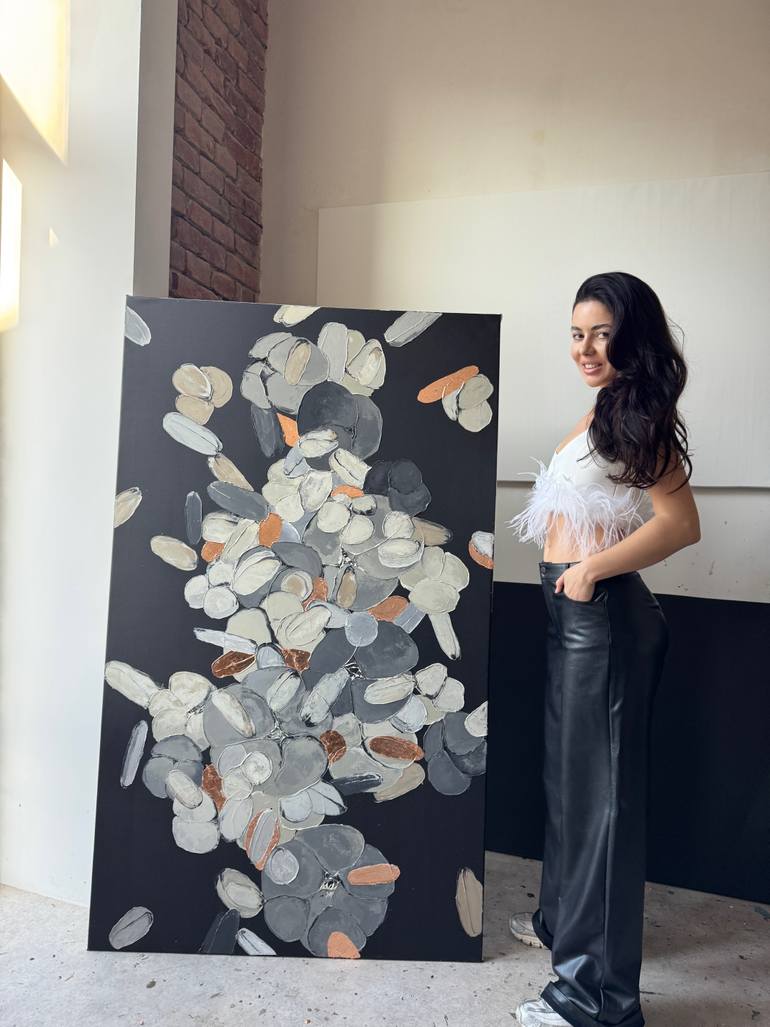 Original Abstract Floral Painting by Tetiana And Victoria Hutsul