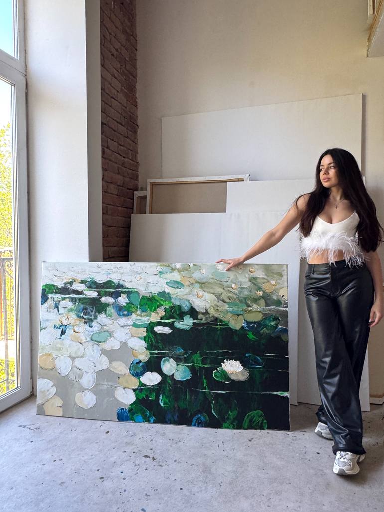 Original Abstract Floral Painting by Tetiana And Victoria Hutsul
