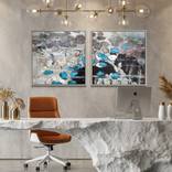 Heart beats in silence/ Water Lilies Set of 2 Art by Tetiana and Victoria Hutsul