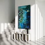 We fell in love in September / Blue Water Lilies Painting by Tetiana and Victoria Hutsul