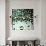 Meet Me in the Light/ Square Water Lilies Painting by Tetiana and Victoria Hutsul