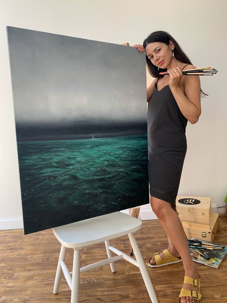 Original Photorealism Seascape Painting by Tetiana and Victoria Hutsul