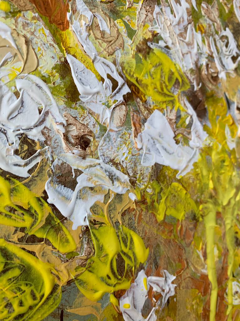 Original Abstract Floral Painting by Tetiana And Victoria Hutsul