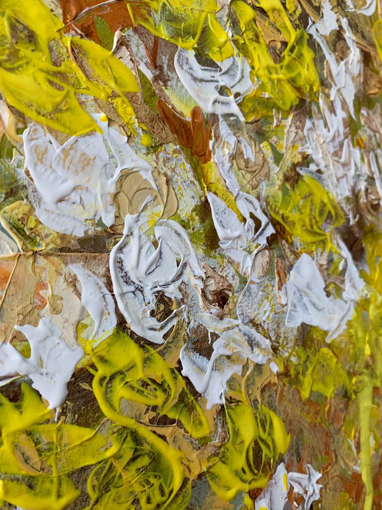 Original Abstract Floral Painting by Tetiana And Victoria Hutsul