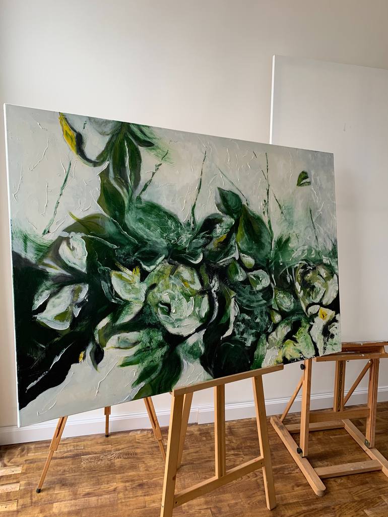 Original Abstract Floral Painting by Tetiana and Victoria Hutsul