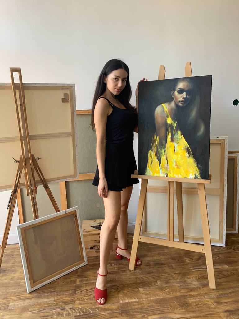 Original Photorealism Women Painting by Tetiana and Victoria Hutsul