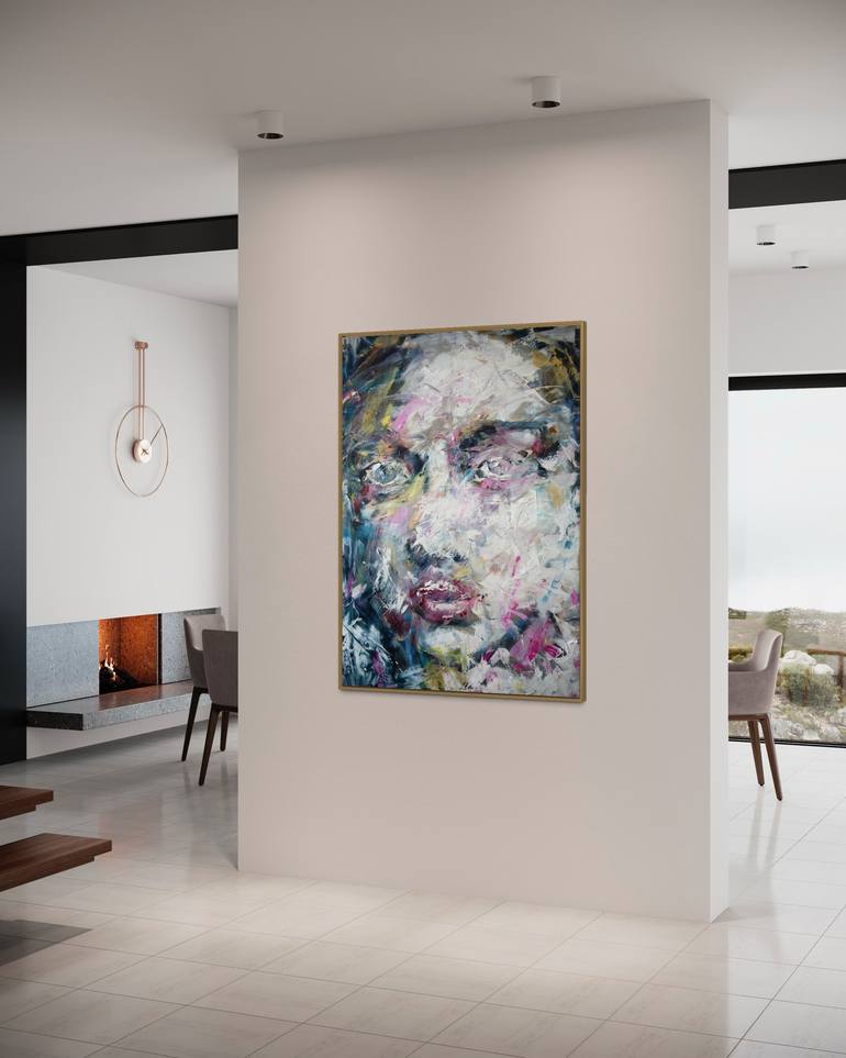 Original Abstract Portrait Painting by Tetiana and Victoria Hutsul