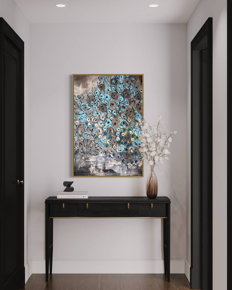 Original Modern Floral Painting by Tetiana and Victoria Hutsul