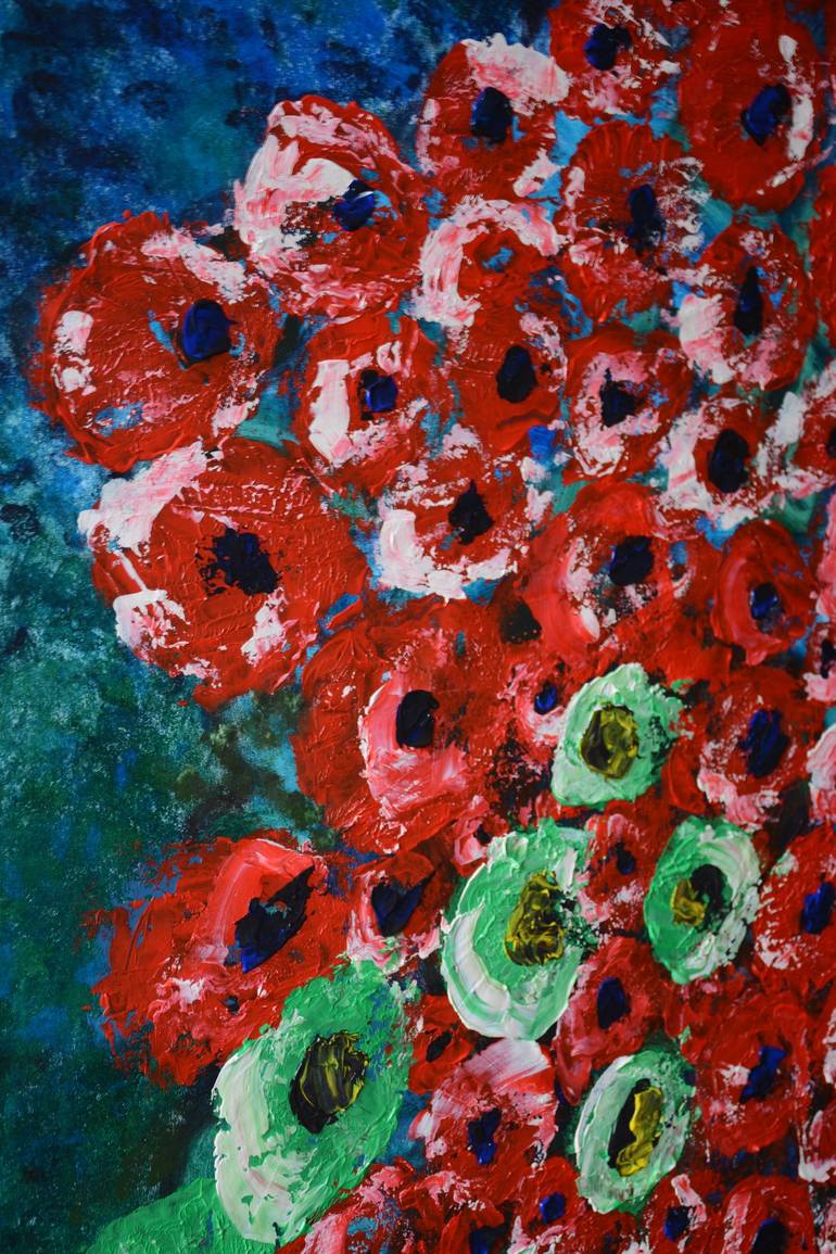 Original Abstract Floral Painting by Tetiana and Victoria Hutsul