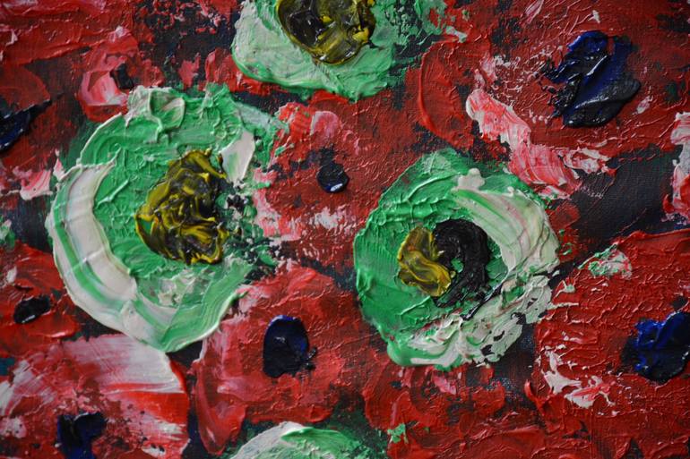 Original Abstract Floral Painting by Tetiana and Victoria Hutsul