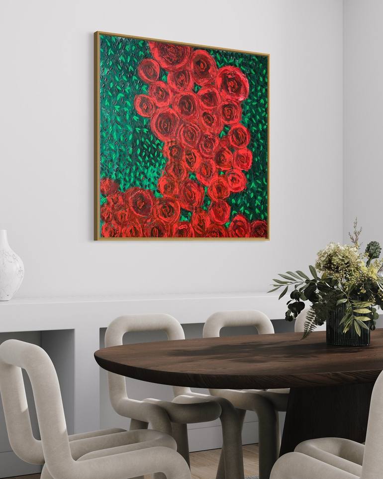 Original Abstract Floral Painting by Tetiana and Victoria Hutsul