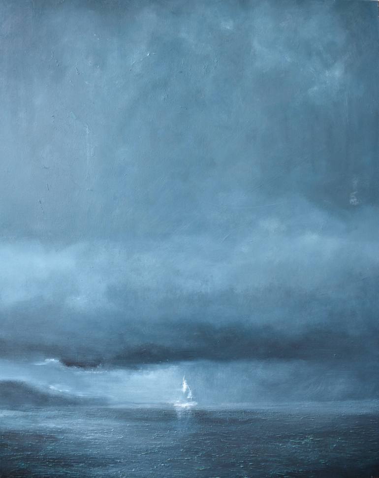 Original Abstract Expressionism Seascape Painting by Tetiana And Victoria Hutsul