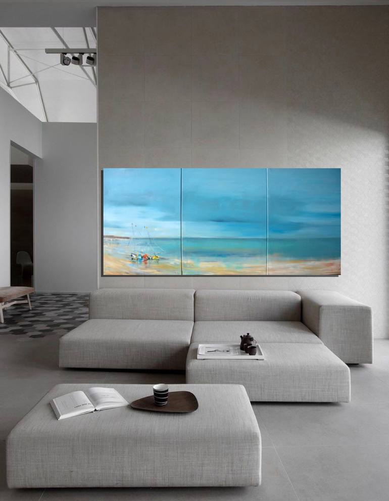 Original Expressionism Boat Painting by Tetiana And Victoria Hutsul